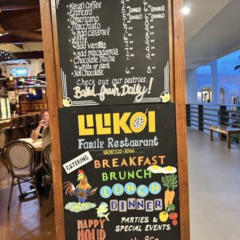 Lilikoi Bar and Grill - The bulletin board menu outside their entrance. - Hawaiian Near Me - Lihue, Hawaii Lilikoi Bar and Grill - The bulletin board menu outside their entrance. - Hawaiian Near Me - Lihue, Hawaii