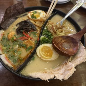 Kami Ramen & Sushi - Yin yang half 14.Spicy Shrimp Ramen half 2.Spicy Chicken Ramen - Sushi Bars Near Me - Humble, Texas Kami Ramen & Sushi - Yin yang half 14.Spicy Shrimp Ramen half 2.Spicy Chicken Ramen - Sushi Bars Near Me - Humble, Texas