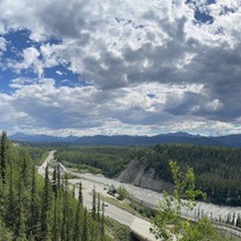Denali Bluffs Hotel - Panorama of our view - Hotels Near Me - Denali National Park, Alaska Denali Bluffs Hotel - Panorama of our view - Hotels Near Me - Denali National Park, Alaska