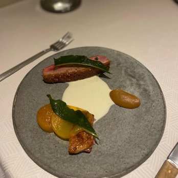 Aquavit - Duck and peach - Scandinavian Near Me - New York, New York Aquavit - Duck and peach - Scandinavian Near Me - New York, New York