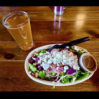 Dublin Road Taproom and Eatery - Bright and brightly-flavored roasted beet salad with goat cheese, glazed pecans, pickled red onions, and passion-fruit sour craft beer! - American Near Me - Jaffrey, New Hampshire Dublin Road Taproom and Eatery - Bright and brightly-flavored roasted beet salad with goat cheese, glazed pecans, pickled red onions, and passion-fruit sour craft beer! - American Near Me - Jaffrey, New Hampshire