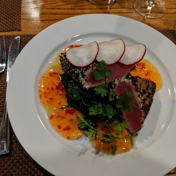 AquaTerra Grille - Tuna with spinach - Seafood Near Me - Pearl River, New York AquaTerra Grille - Tuna with spinach - Seafood Near Me - Pearl River, New York