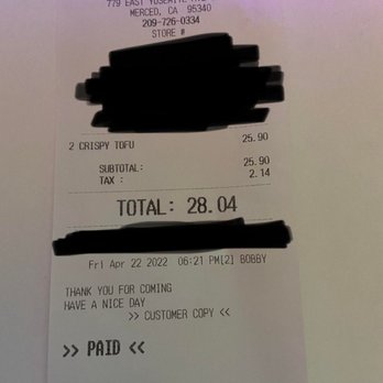 Thai Cuisine II - $25 for two orders of crispy tofu when the online menu said $9.95 each. - Thai Near Me - Merced, California Thai Cuisine II - $25 for two orders of crispy tofu when the online menu said $9.95 each. - Thai Near Me - Merced, California