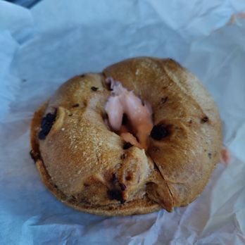 The Posh Bagel - Cinnamon raisin with strawberry cream cheese - Bagels Near Me - Castro Valley, California The Posh Bagel - Cinnamon raisin with strawberry cream cheese - Bagels Near Me - Castro Valley, California