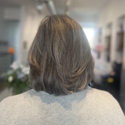 Beaming Salon - Cut and style (platinum highlights are all me).