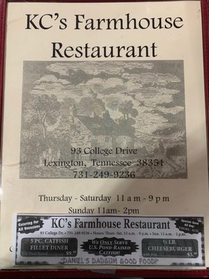 Kc S Farmhouse Restaurant 93 College Dr Lexington Tn Restaurants Mapquest