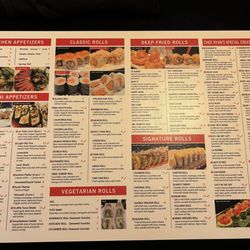 Juno Japanese Restaurant - Menu as of 8/2023