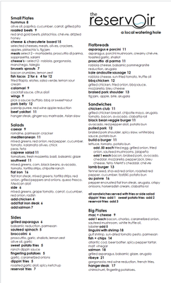 Menu photo 5 The Reservoir Chicago, IL