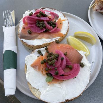 MoonGoat Coffee Roasters - Smoked Salmon Bagel - Coffee Roasteries Near Me - Costa Mesa, California