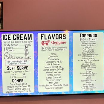 Big Sky Scoops - Menu - Ice Cream & Frozen Yogurt Near Me - Gallatin Gateway, Montana