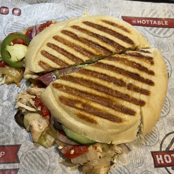 Hot Table - CHICKEN PESTO PANINI (loaded with extra toppings) - Sandwiches Near Me - Glastonbury, Connecticut Hot Table - CHICKEN PESTO PANINI (loaded with extra toppings) - Sandwiches Near Me - Glastonbury, Connecticut