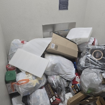 Legacy North Apartments - trash outside of the trash chute in the trash room? - Apartments Near Me - Plano, Texas