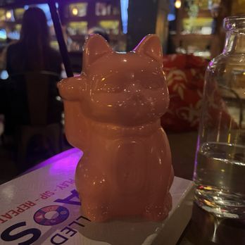 Thai Tavern - Chaat No 9 - it comes in a pink porcelain cat - Karaoke Near Me - Toronto, Ontario