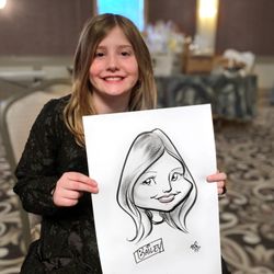 The Blue Studios Caricatures - Live black & white caricature
