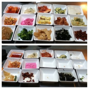 Jong Ga House - Our banchan - before and after! - Korean Near Me - Oakland, California
