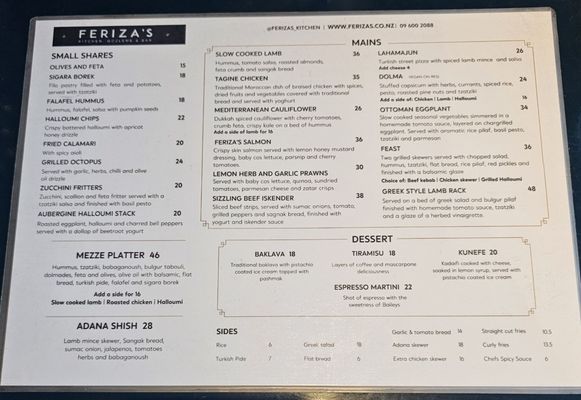 Menu photo 2 Feriza's Auckland, AUK