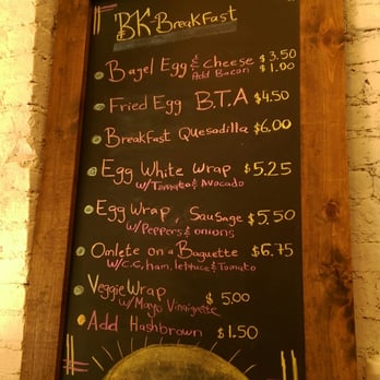 BK Bagels - Breakfast menu...you can also of course get pastries, bagels with cream cheese, etc. that aren't on this menu. - Juice Bars & Smoothies Near Me - Brooklyn, New York