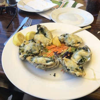 Island Fish - Oysters Rockefeller with spinach were flavorful and very fresh! - Seafood Near Me - Marathon, Florida Island Fish - Oysters Rockefeller with spinach were flavorful and very fresh! - Seafood Near Me - Marathon, Florida