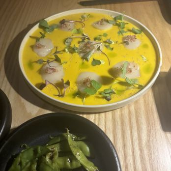 Yunta Nikkei - Thinly sliced raw scallops in an AMAZING lemony sauce - Peruvian Near Me - Charlotte, North Carolina