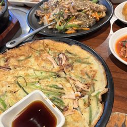 Grill Seoul Korean BBQ - Green onion pancake, jap chae