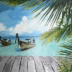 Paintings by Phyllis - Island Dreams acrylic 16 by 20 canvas