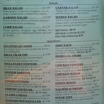 Brax Landing Restaurant - Menu page 1 of 3 23Nov2024 - Seafood Near Me - Harwich Port, Massachusetts Brax Landing Restaurant - Menu page 1 of 3 23Nov2024 - Seafood Near Me - Harwich Port, Massachusetts