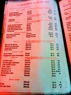 Menu photo 1 Le Sous Bock Paris, 75 Menu photo 1 Le Sous Bock Paris, 75