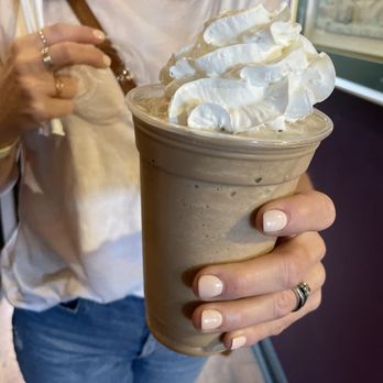 Aromas Coffeehouse & Cafe - Coffee smoothie w whipped cream - Coffee & Tea Near Me - Williamsburg, Virginia Aromas Coffeehouse & Cafe - Coffee smoothie w whipped cream - Coffee & Tea Near Me - Williamsburg, Virginia