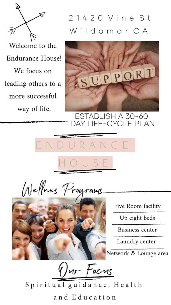 THE ENDURANCE HOUSE Updated June 2024 21420 Vine St, Wildomar, California Health Coach