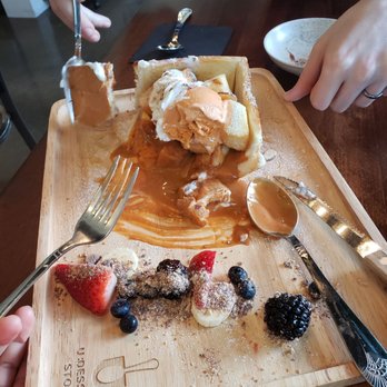 U :Dessert Story - What the thai tea toast looks like on the inside / partially eaten - Desserts Near Me - Berkeley, California