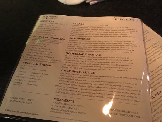 Menu photo 4 Pinstripes Overland Park, KS