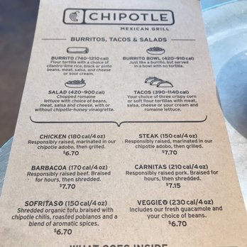 Chipotle Mexican Grill - Menu 1/2 - Mexican Near Me - La Mesa, California Chipotle Mexican Grill - Menu 1/2 - Mexican Near Me - La Mesa, California