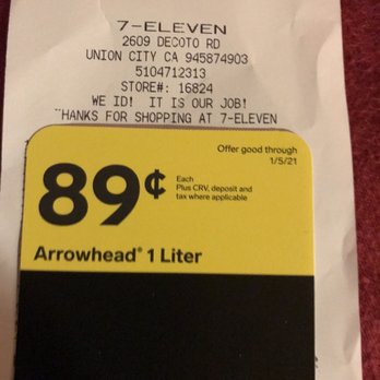 7-Eleven - Copy of advertised price and location receipt - Convenience Stores Near Me - Union City, California