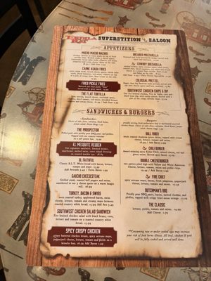 Menu photo 1 Tortilla Flat Superstition Saloon Tortilla Flat, AZ Menu photo 1 Tortilla Flat Superstition Saloon Tortilla Flat, AZ