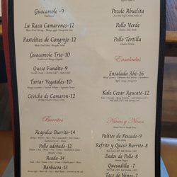 La Raza - Food menu