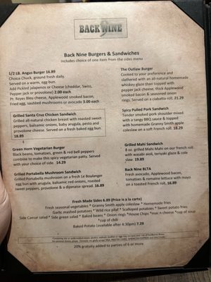 Menu photo 4 Back Nine Grill & Bar Santa Cruz, CA Menu photo 4 Back Nine Grill & Bar Santa Cruz, CA