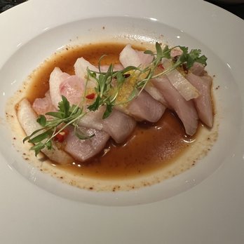 Komé - Yellowtail with Asian pear - Sushi Bars Near Me - Dallas, Texas Komé - Yellowtail with Asian pear - Sushi Bars Near Me - Dallas, Texas