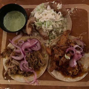 La Santisima - Mayan Cochinita Pibil Taco, Baja Sur Baby Shark Taco, Azteca Tinga Chicken Taco - Mexican Near Me - Phoenix, Arizona