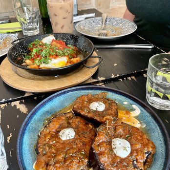 Lapis - Karayee - sorta like a shakshuka (brunch menu) and buranee bademjan - eggplant (all day, vegetarian dishes) - Afghan Near Me - Washington, DC, District of Columbia