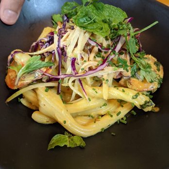 Maypop Restaurant - Likely the wok fried egg noodle with shrimp - New American Near Me - New Orleans, Louisiana