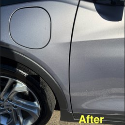 After the detailing, you can barely see that the car had been hit by another car.