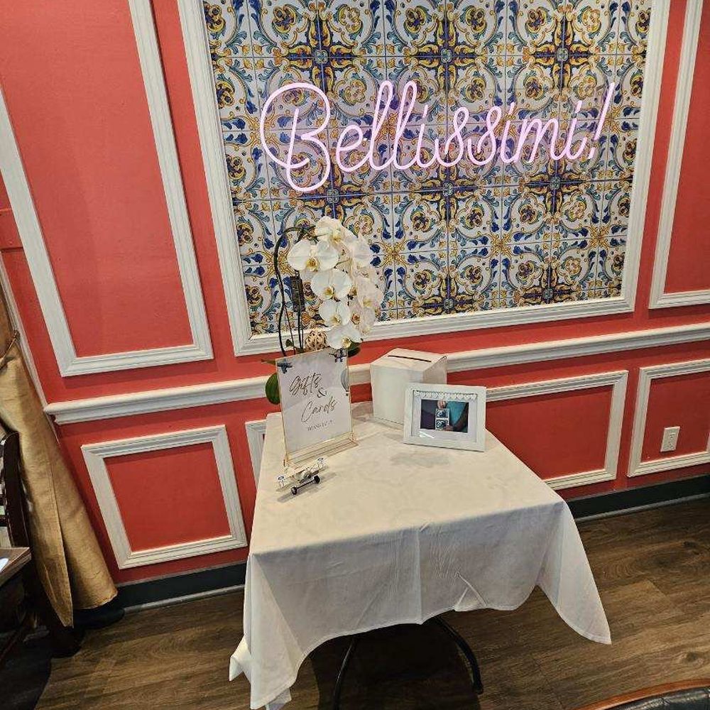 Locanda Ravello - Gift and card table for our baby shower/party - Italian Near Me - Danville, California Locanda Ravello - Gift and card table for our baby shower/party - Italian Near Me - Danville, California