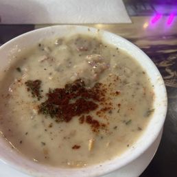 Clam chowder. Shared a bowl and our server brought 2 spoons not even asking! Clam chowder. Shared a bowl and our server brought 2 spoons not even asking!