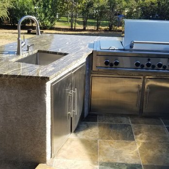 Stokes Granite & Stone - Granite outdoor bbq / sink island. - Countertop Installation Near Me - Orangevale, California Stokes Granite & Stone - Granite outdoor bbq / sink island. - Countertop Installation Near Me - Orangevale, California