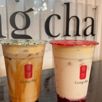 Gong Cha - Strawberry Crème Brûlée Latte & Brown Sugar Crème Brûlée Milk Tea - Desserts Near Me - New Orleans, Louisiana Gong Cha - Strawberry Crème Brûlée Latte & Brown Sugar Crème Brûlée Milk Tea - Desserts Near Me - New Orleans, Louisiana