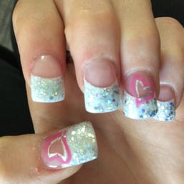 my glitter tip heart nails my glitter tip heart nails