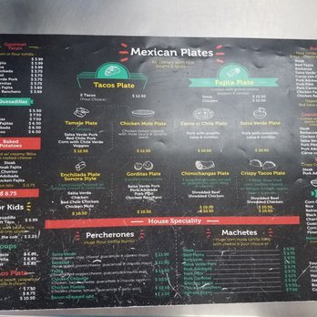 Salsa Verde Restaurant - Front menu - Mexican Near Me - Tucson, Arizona