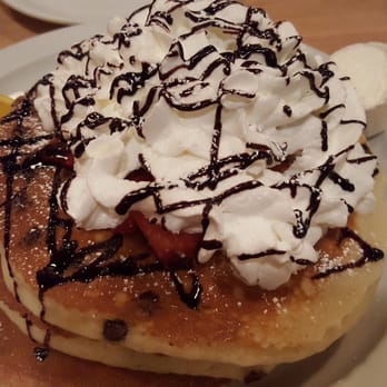 Brownstone Pancake Factory - Chocolate chip pancakes with strawberries are to die for!! - Breakfast & Brunch Near Me - Edgewater, New Jersey Brownstone Pancake Factory - Chocolate chip pancakes with strawberries are to die for!! - Breakfast & Brunch Near Me - Edgewater, New Jersey