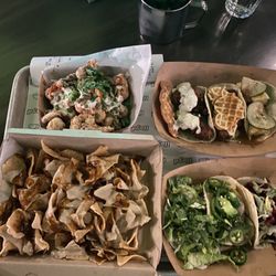 Crack-ed Potatoes, Bang Bang Cauliflower, Tricked Out Nachos
