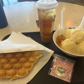 Meet Fresh - Icy Passion Fruit Sorbet Bowl Signature, Original Egg Waffle, Winter Melon Tea w/ Mini Q Taro Ball, Magnet - Desserts Near Me - Cerritos, California